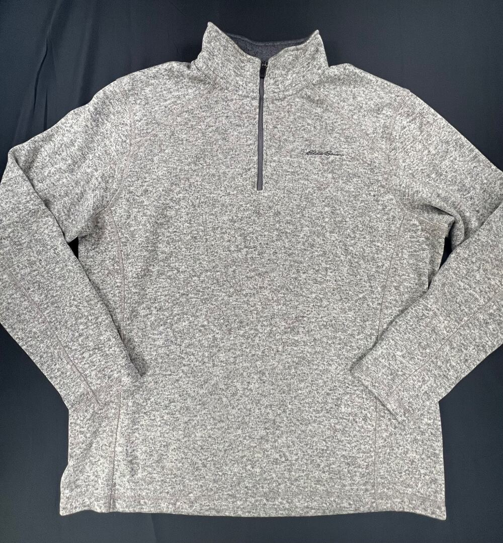 Eddie Bauer Grey Quarter Zip Radiator Pullover Sweatshirt (Men's XL)